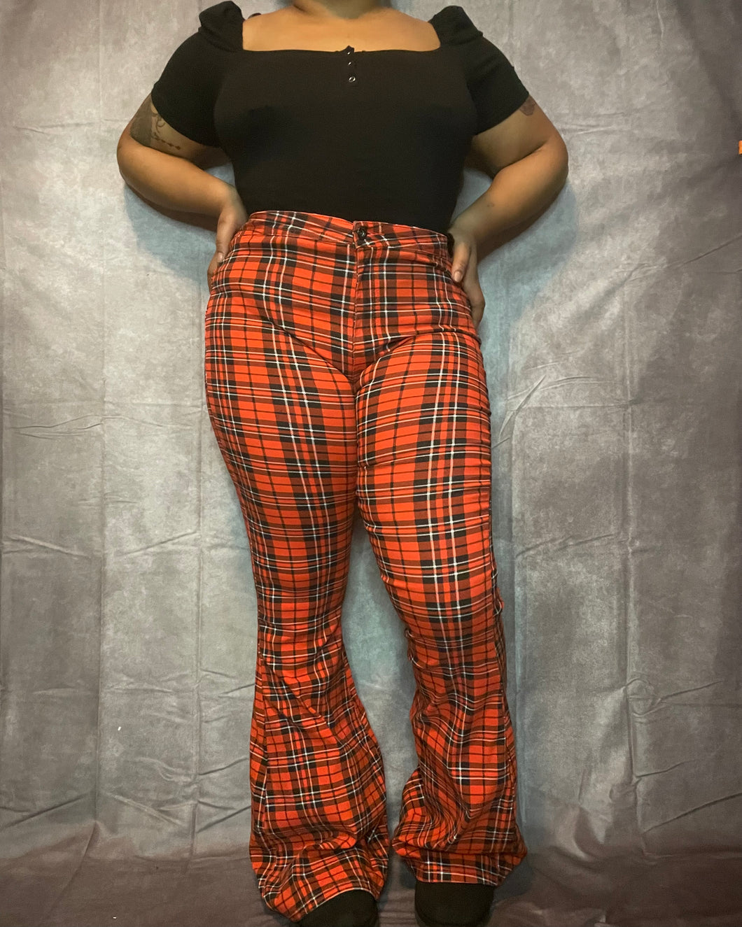 Plaid Flare Pants