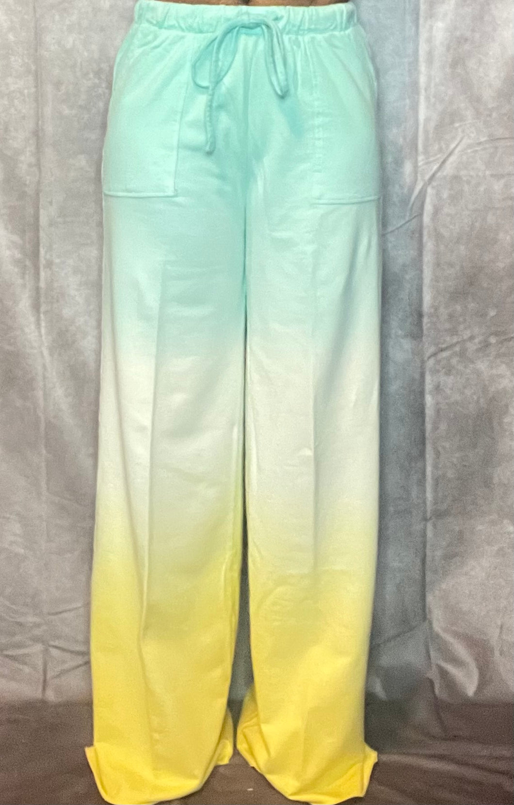 Dip Dye Raw Edge Hem Pants